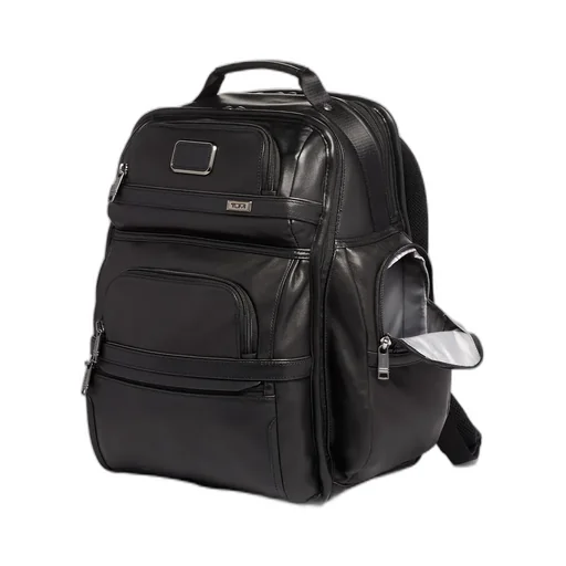 Brief Pack Leather Multi-Pocket Backpack