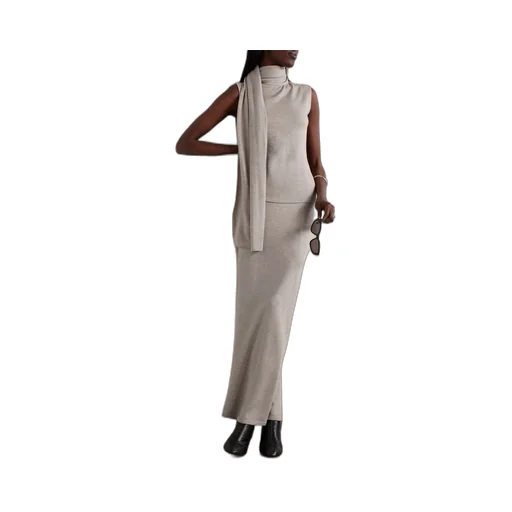 Sleeveless High-Neck Knitted Top