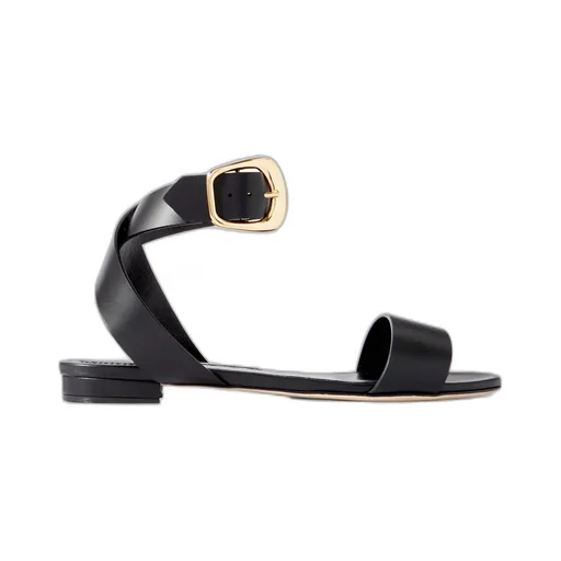 Buckle Ankle Strap Flat-Soled Sandals
