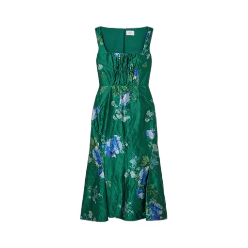 Pleated Flower Printed Dress