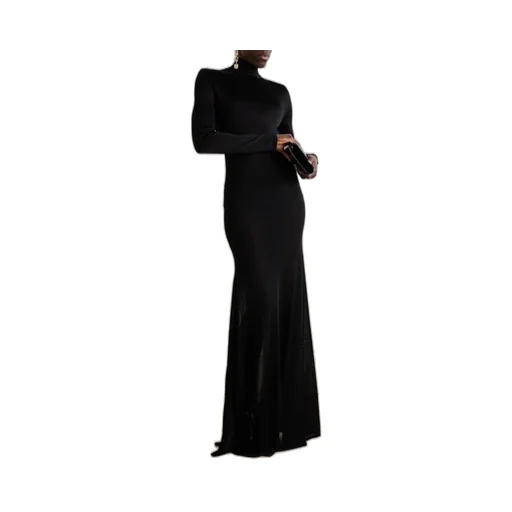 High-Necked And Long-Sleeved Dress