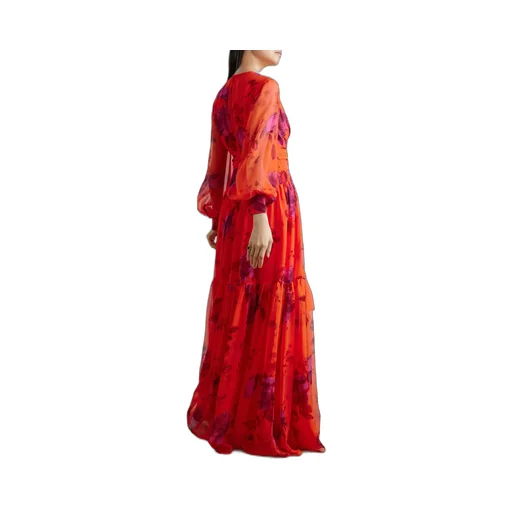 V-Neck Long-Sleeved Dress