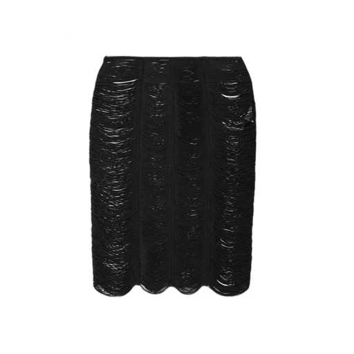 Fringed Scalloped Miniskirt