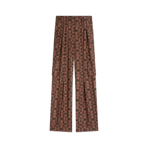 Dries Van Noten Pattern Printed Satin Cargo Pants