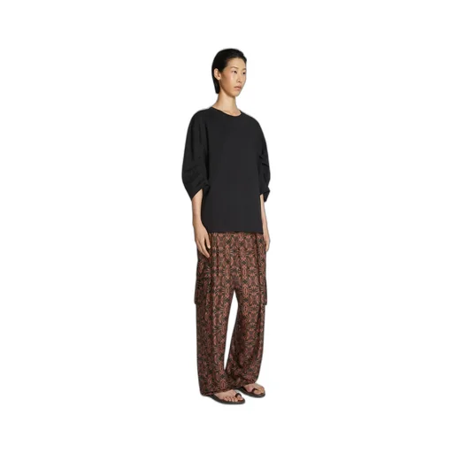 Dries Van Noten Pattern Printed Satin Cargo Pants