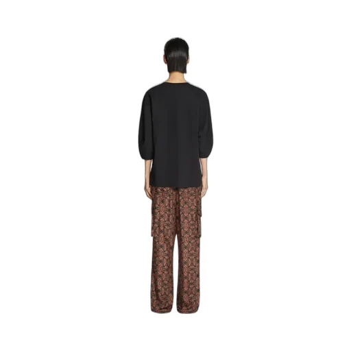 Dries Van Noten Pattern Printed Satin Cargo Pants