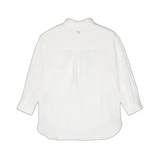 Douuod Kids Seersucker Curved Hem Shirt
