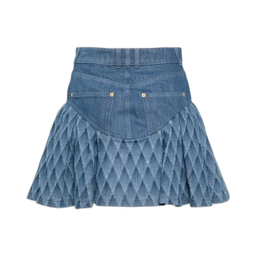 Short Skirt In Laser-Cut Denim