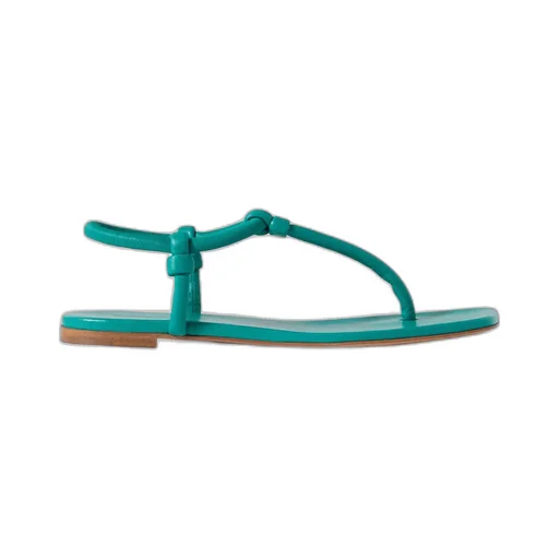 Knot-Trimmed Flat Sandals