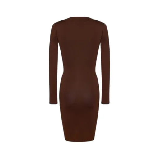 Saint Laurent DÉColleté Long-Sleeved Knitted Dress