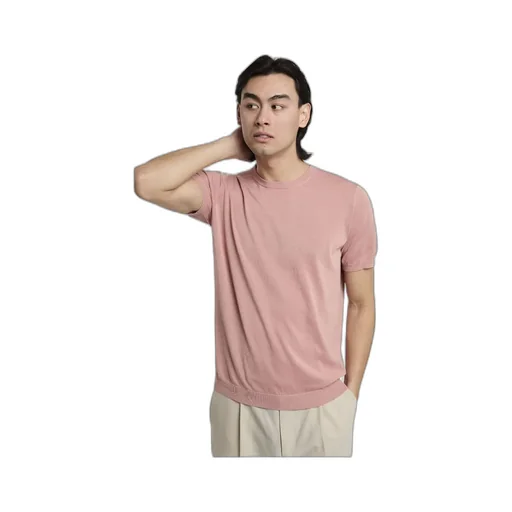 Short-Sleeves Fine-Knit Jumper