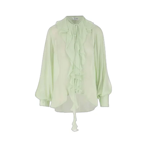 Victoria Beckham Ruffled Detailed High-Low Hem Shirt