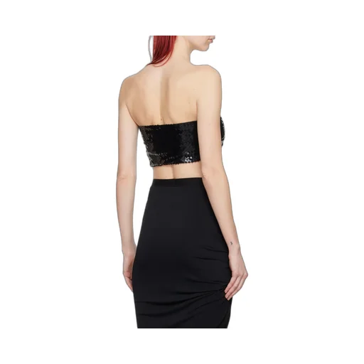 Rick Owens Lilies Sequinned Cropped Bandeau Top