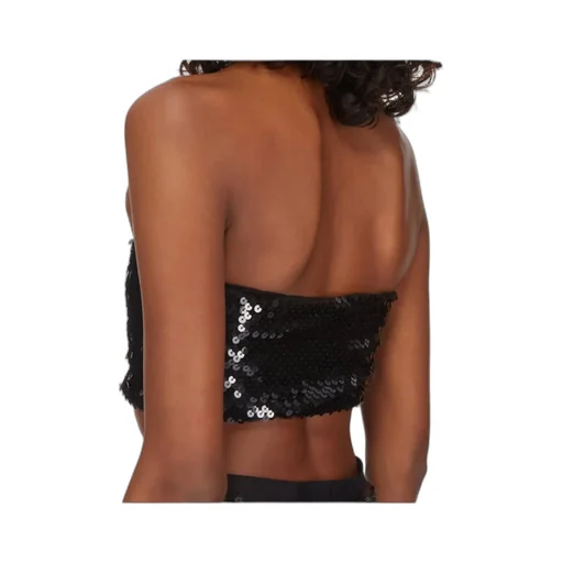 Rick Owens Lilies Sequinned Cropped Bandeau Top