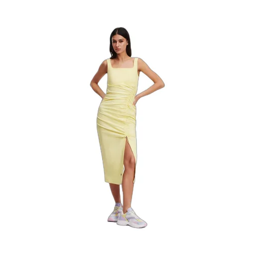Draped Stretch-Cotton Dress