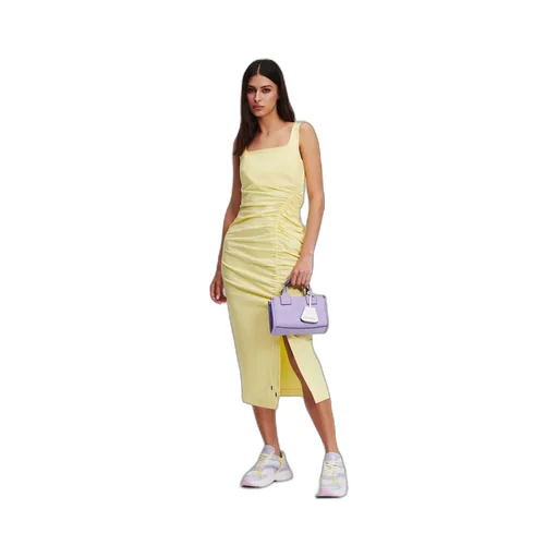 Draped Stretch-Cotton Dress