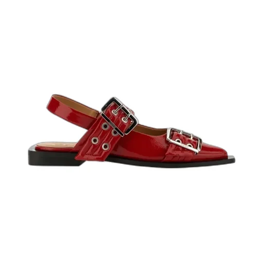Ganni Feminine Buckle Slingback Ballerinas
