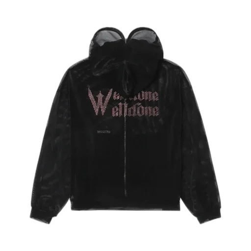 Rhinestone-Embellished Tulle Jacket