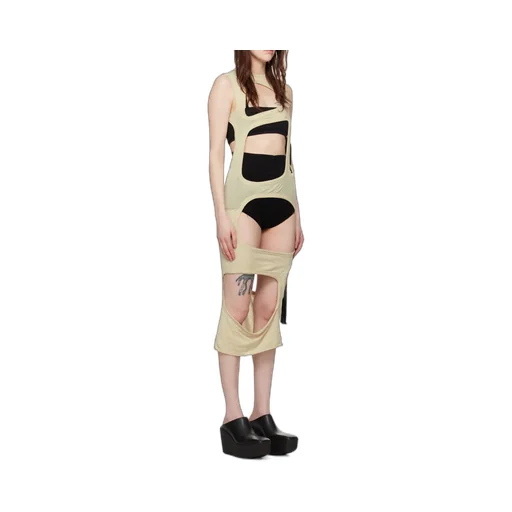 Hollowed-Out Plain Knitted Dress