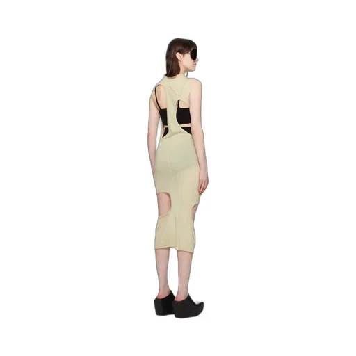 Hollowed-Out Plain Knitted Dress