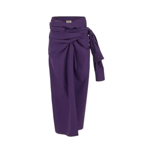 High-Waisted Gathered-Detail Skirt