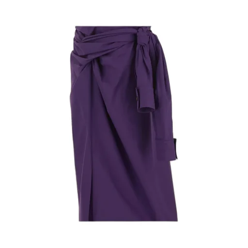 High-Waisted Gathered-Detail Skirt