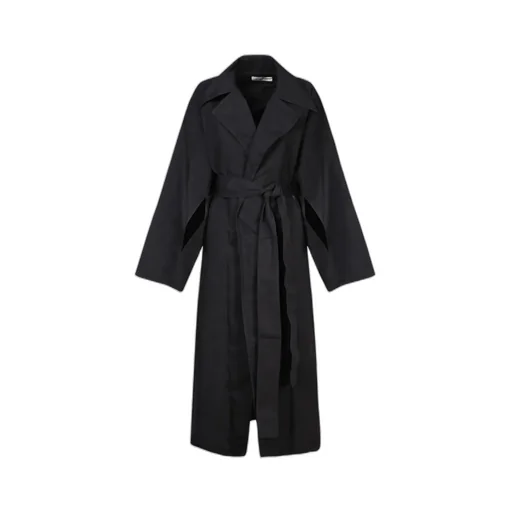 Belted Cotton Blend Trench Coat
