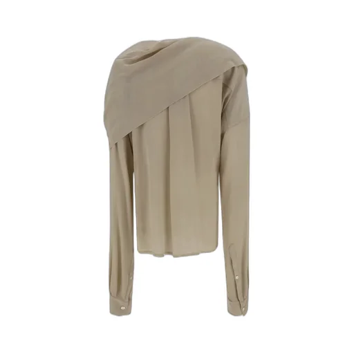 Crepe Silk Shawl Blouse