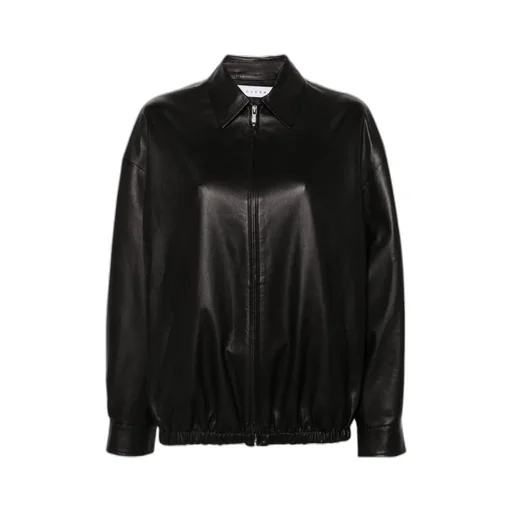 Long-Sleeved Leather Jacket