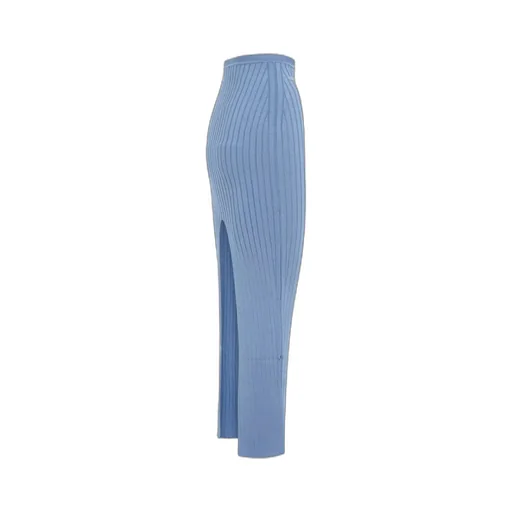 Jacquard-Logo Ribbed Maxi Skirt