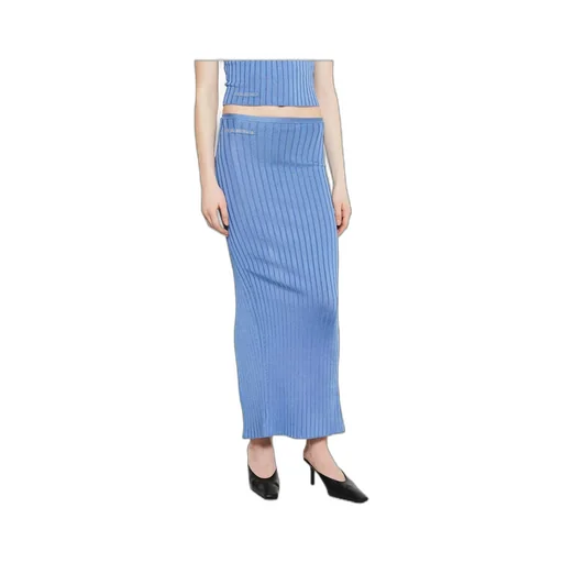 Jacquard-Logo Ribbed Maxi Skirt