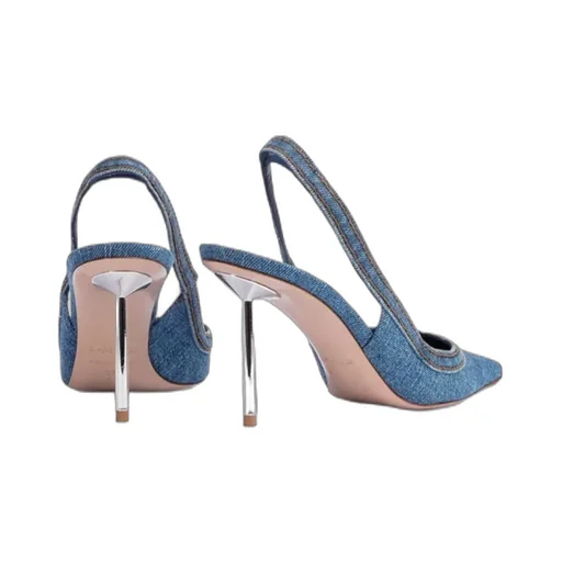 Open-Heeled Pointed High Heels