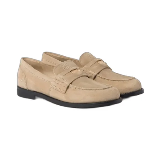 Miu Miu Logo-Plaque Slip-On Loafers