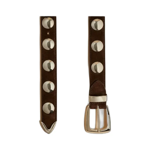 Khaite Benny Stud Embellished Buckle Belt