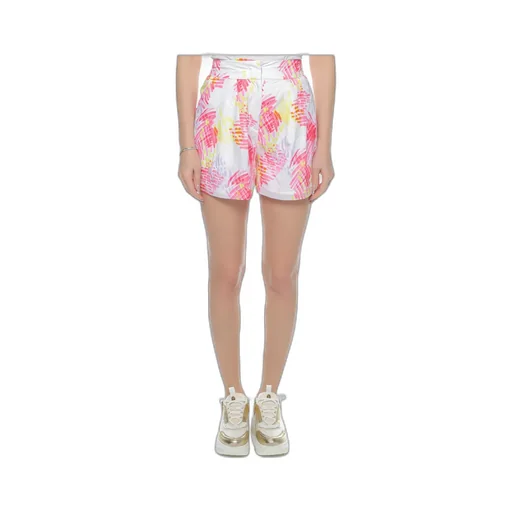 Abstract-Print Pleated Shorts