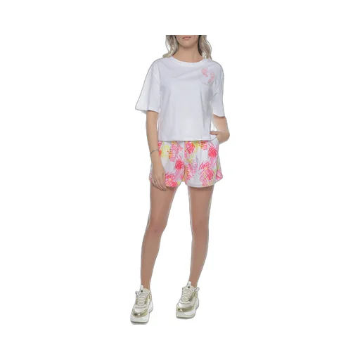 Abstract-Print Pleated Shorts