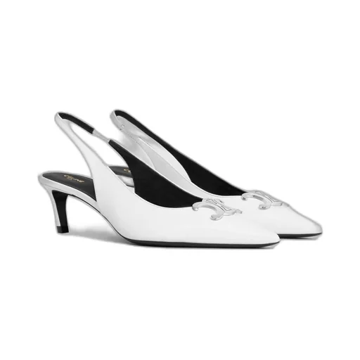 Celine Alma Triomphe Slingback In Glossy Calfskin
