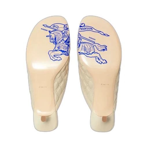 Burberry Embroidered Quilted Slip-On Mules