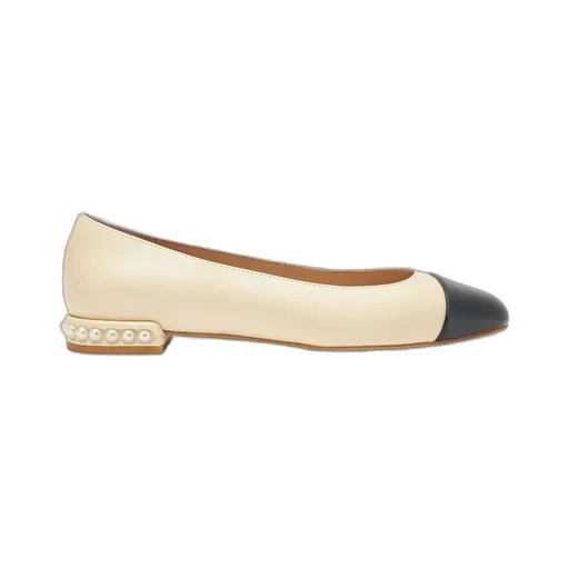 Pearl Flat Leather Ballerina Shoes