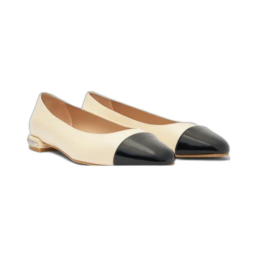 Pearl Flat Leather Ballerina Shoes