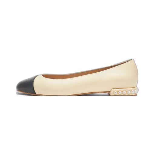 Pearl Flat Leather Ballerina Shoes