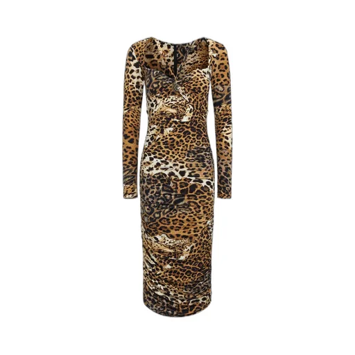 Roberto Cavalli Jaguar Skin Printed Dress