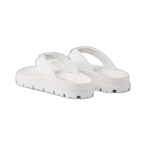 Prada Triangle-Logo Round-Toe Flip Flops