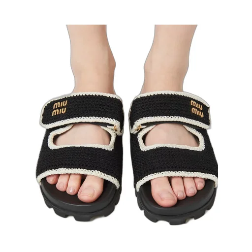 Miu Miu Logo-Lettering Slip-On Sandals