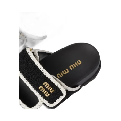 Miu Miu Logo-Lettering Slip-On Sandals