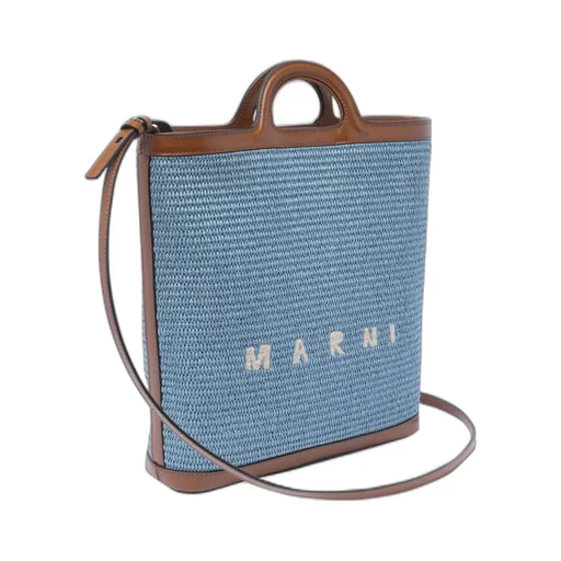 Marni Tropicalia Logo Embroidered Raffia Tote Bag