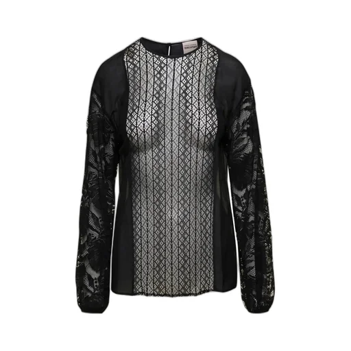 Long-Sleeved Lace Blouse