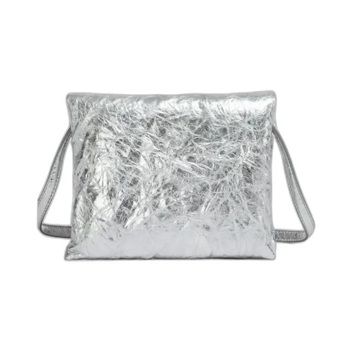 Marni Logo Plaque Metallic Effect Shoulder Bag