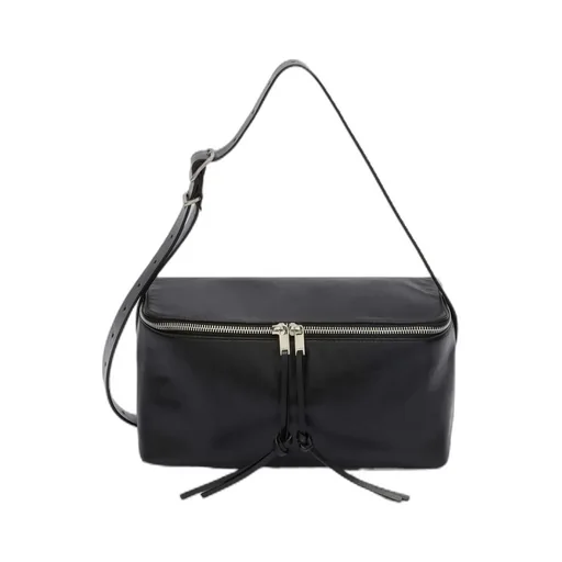 Jil Sander Logo Debossed Zipped Medium Shoulder Bag