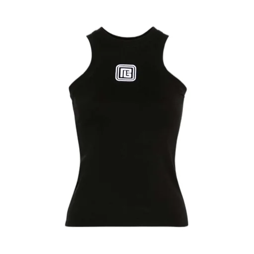 Balmain Logo Patch Sleeveless Tank Top